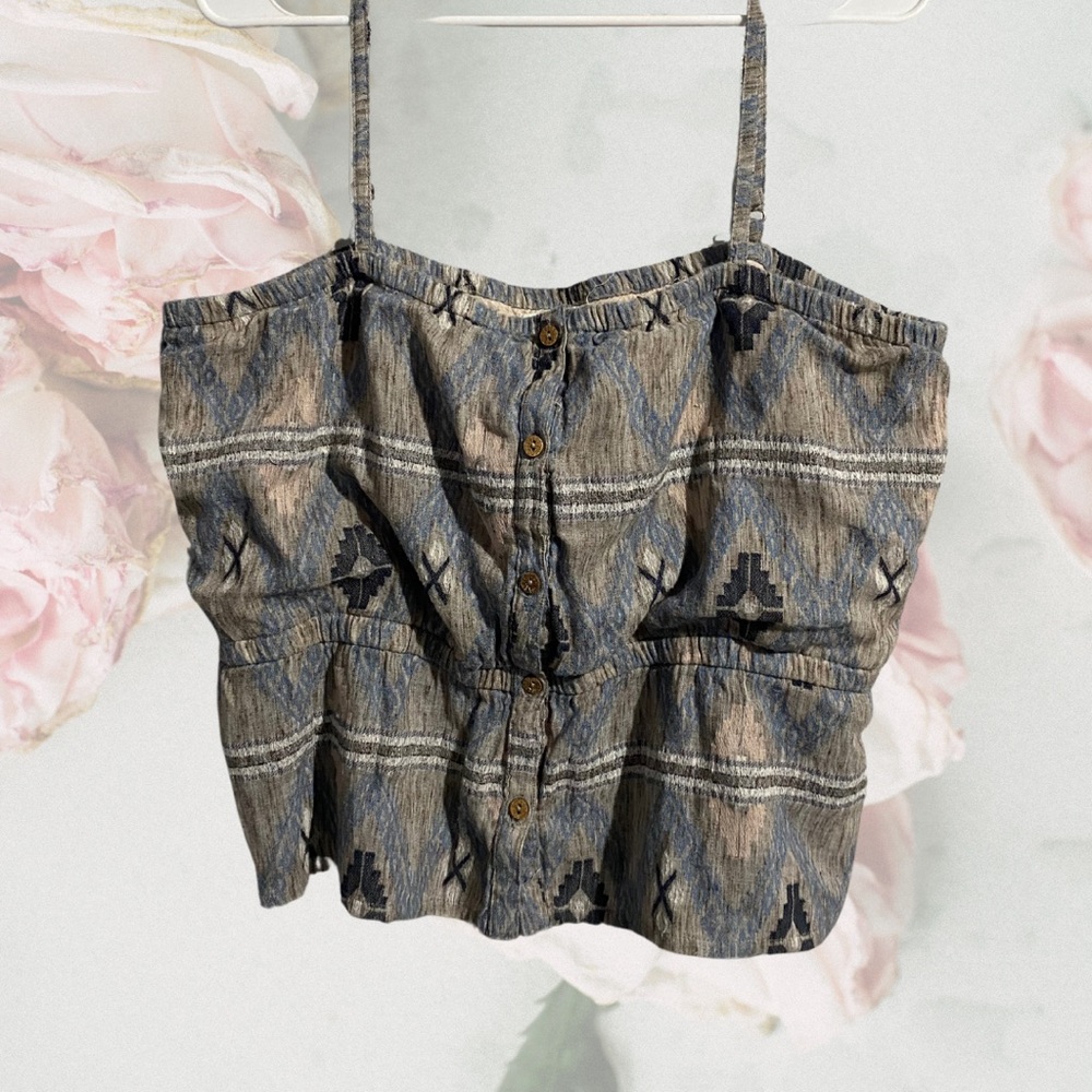 Patterned Blue Women's Aztec Tank